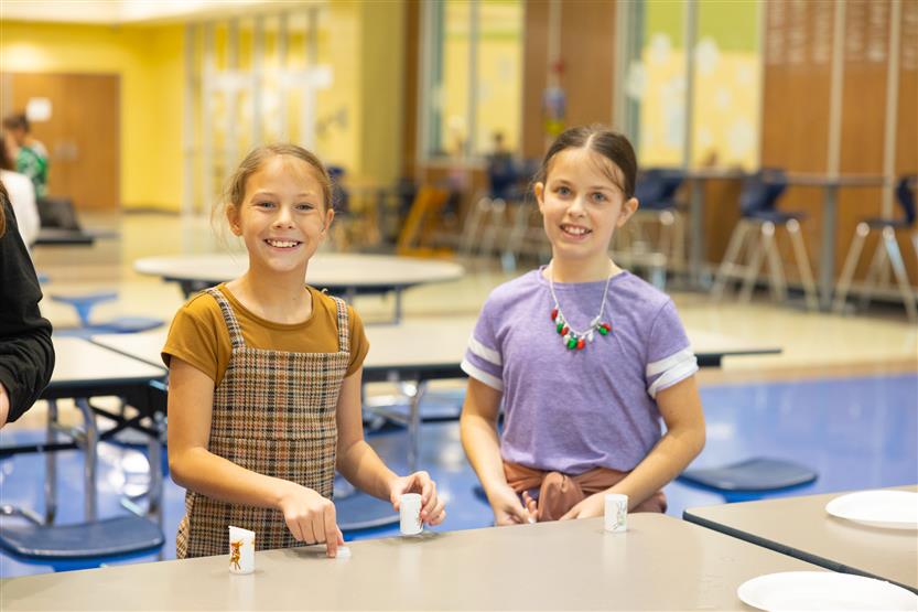 Students do a STEM challenge in class